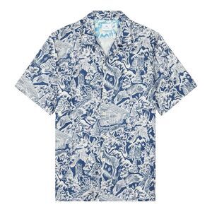 Paul Smith Mens Floral Regular Short-Sleeved Shirt / Blue